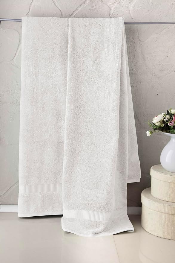 SALBAKOS 100% Turkish Cotton Extra Large Bath Sheet Set of 2 35x70 inch | - Image 5
