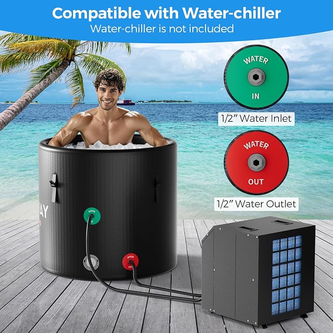 COSTWAY L 79 Gal Oval Ice Bath Tub - Image 6