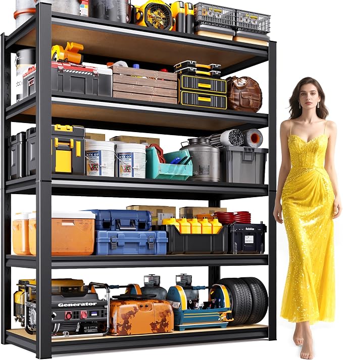 AOARGG 78" H Garage Shelving, 5-Tier Heavy Duty Storage Shelves, Adjustable by Unknown
