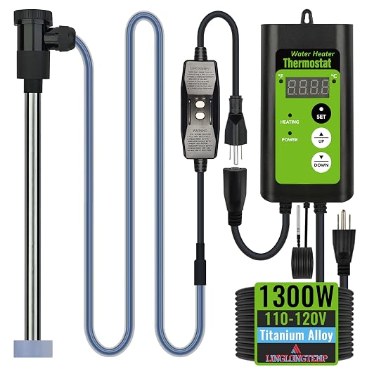 1300W Titanium Fully Submersible, Portable Pool & Hot Tub Electric immersion by Unknown