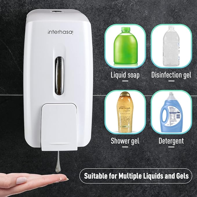 interhasa! Soap Dispenser Wall Mount Refillable 28oz Hand Sanitizer Dispenser - Image 4
