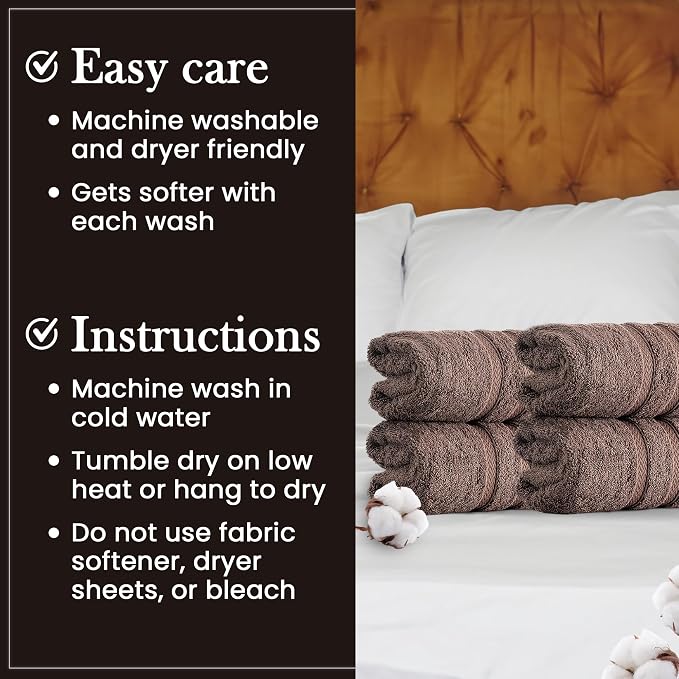 HALLEY Turkish 4 Pack Premium Hand Towels 650 GSM Highly Absorbent Super Soft - Image 7