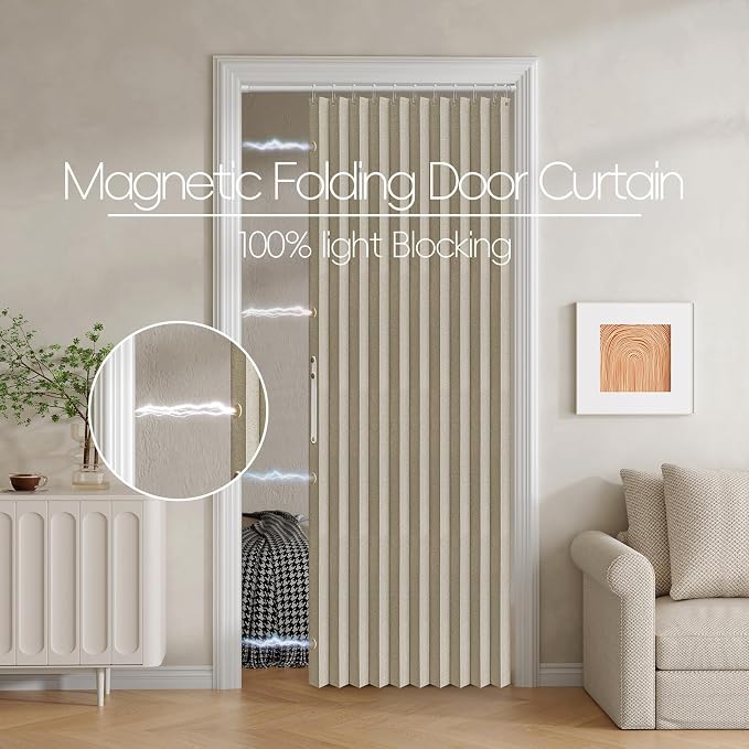 100% Blackout Fabric Folding Door Curtain - Image 2