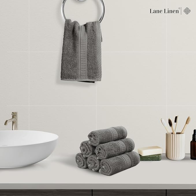 LANE LINEN Pack of 24 Washcloths Set - Image 2