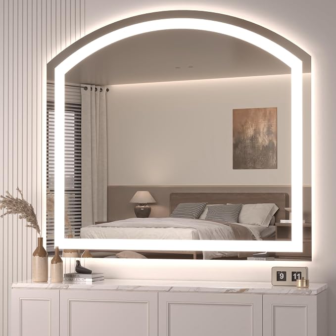 Hasipu 40" x 36" Arch LED Bathroom Mirror, Frontlit Wall-Mounted Vanity Mirror - Image 8