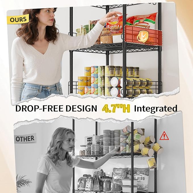 5 Tier Metal Shelving Unit Storage Shelves - Image 5