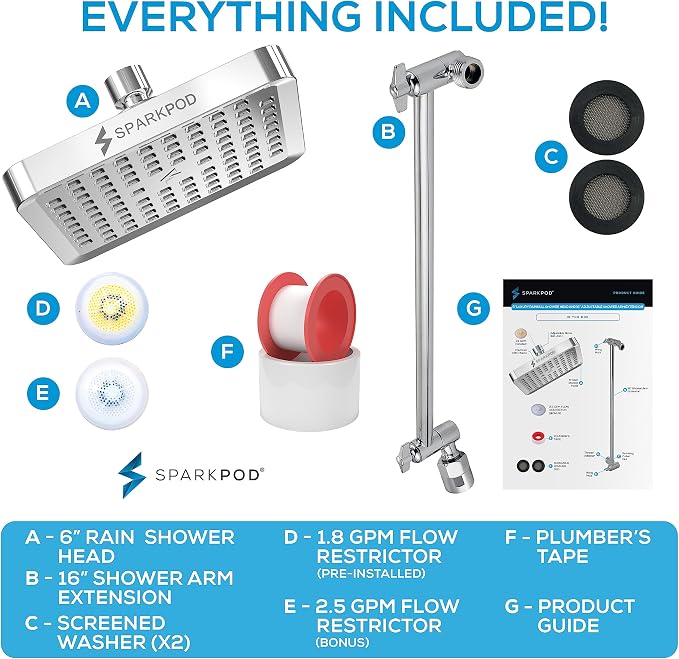 SparkPod Square Rain Shower Head - Image 7
