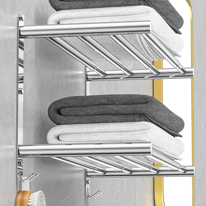 Adjustable Towel Bar for Bathroom Wall Mount17-30.7inch Adhesive Shower Towel by CAXIMSY
