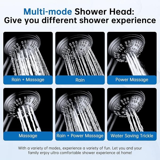 G-Promise Luxury Filtered Handheld Shower Head, 6 setting - Image 2