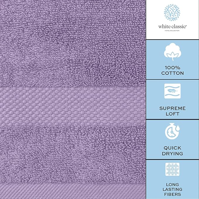 White Classic Luxury Lavender Hand Towels - Image 7