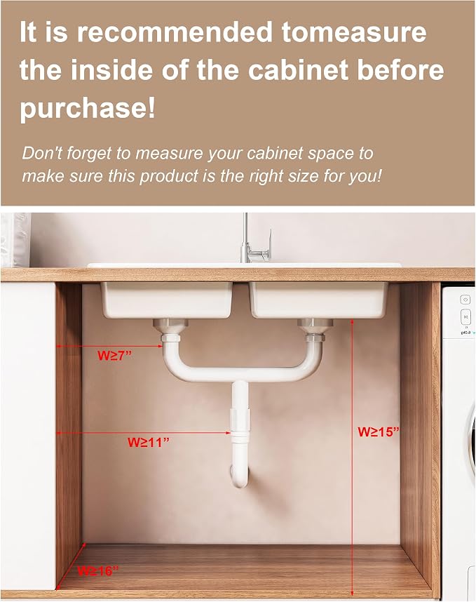 UMDONX Under Sink Organizer 2-Pack Adjustable Bathroom Under Sink Pull-Out - Image 9