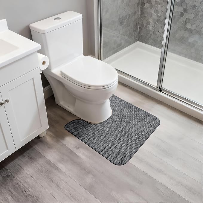 Toilet Rugs U Shaped Bathroom Rug, Machine Washable Non Slip Quick Dry Super - Image 6