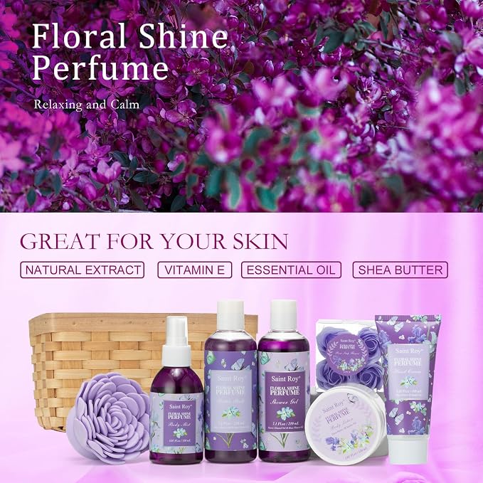 Bath & Shower Spa Basket Gift Set, Perfume Scent spa kit - Image 3