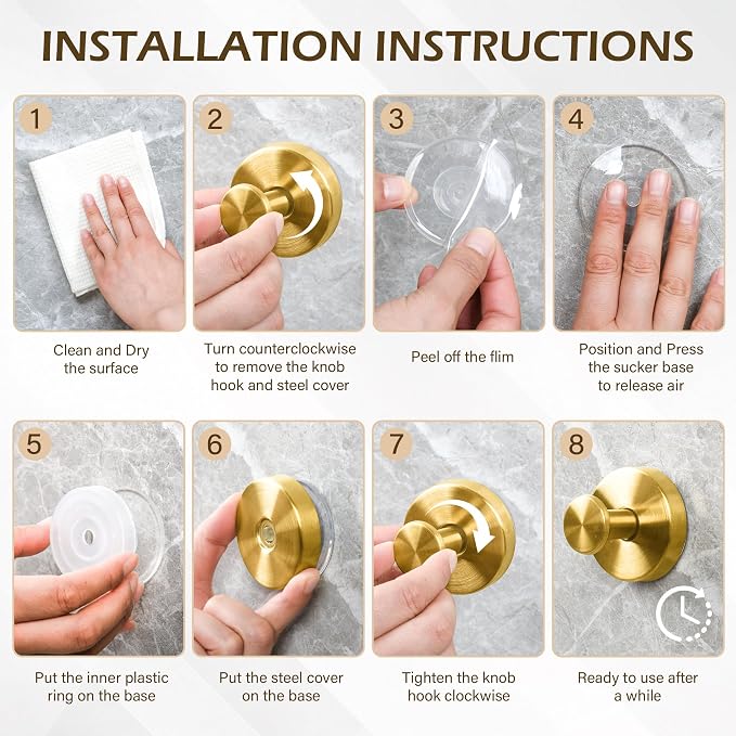 Shower Suction Cup Hooks, Heavy Duty Bathroom Wall Hooks - Image 5
