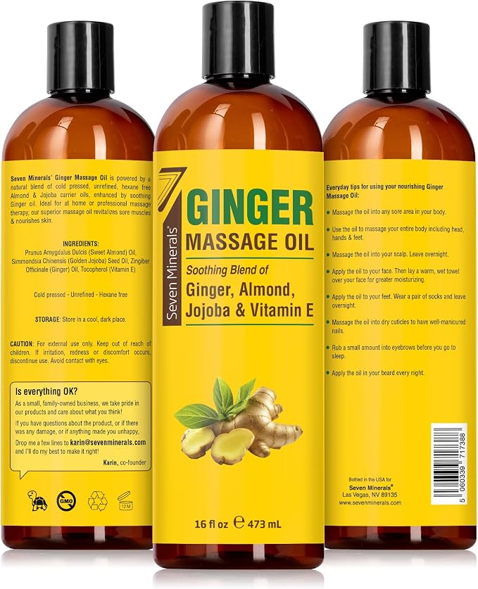 Seven Minerals Ginger Massage Oil - Image 5