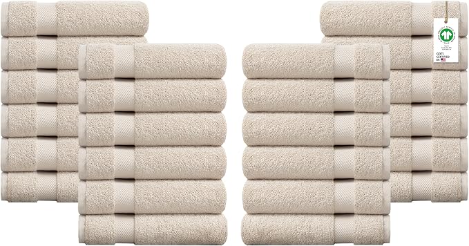 Delara 100% Organic Cotton Towels 650 GSM Plush Feather Touch Quick Dry Wash by Delara