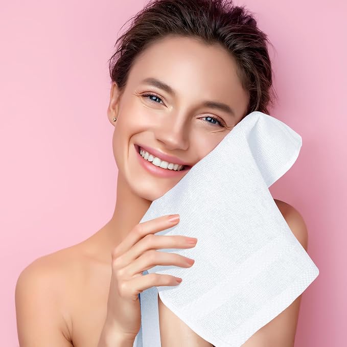 GLAMBURG Ultra Soft 12-Piece Washcloths Set 13x13-100% Ringspun Cotton - Image 5