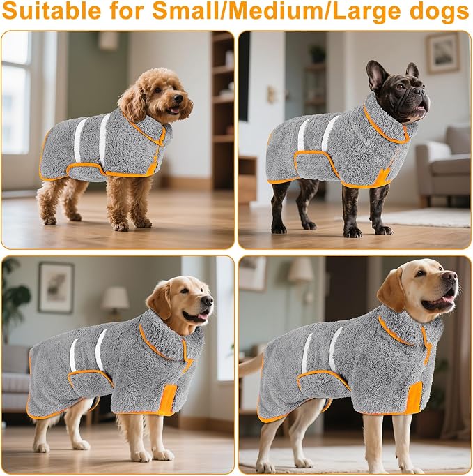 Bienbee Dog Bathrobe, Quick Drying Super Absorbent Dog Robes - Image 5