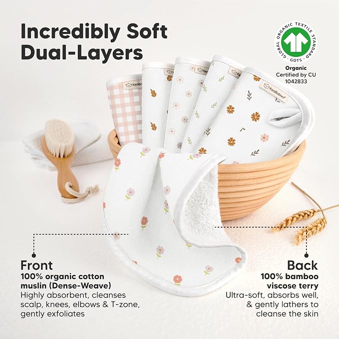 6-Pack Cotton Baby Washcloths for Newborn - Image 2