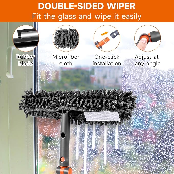 Chabatree Window Squeegee Cleaner Set 2-in-1 Window Cleaning Tool - Image 4