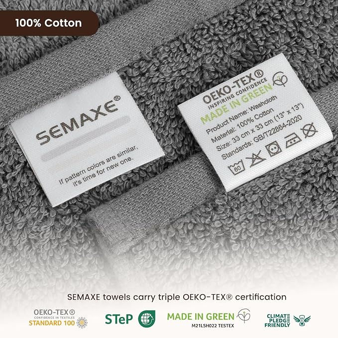 SEMAXE 100% Cotton Washcloths for Bathroom - Image 4