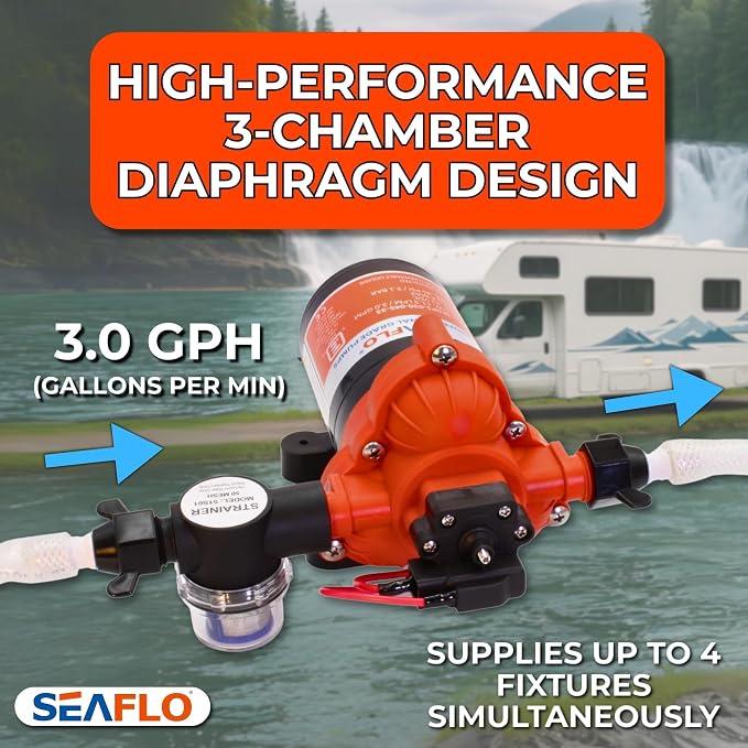 SEAFLO 33 Series 12V DC RV/Camper/Boat/Off-Grid Fresh Water Pressure Pump –12V - Image 7