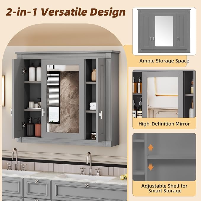 Merax Wall Mounted Bathroom Medicine Cabinet - Image 5