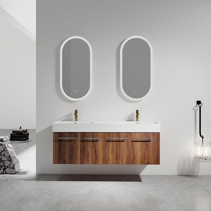 60” Wall Mounted Bathroom Vanity, Bathroom Cabinet by DOPERFE