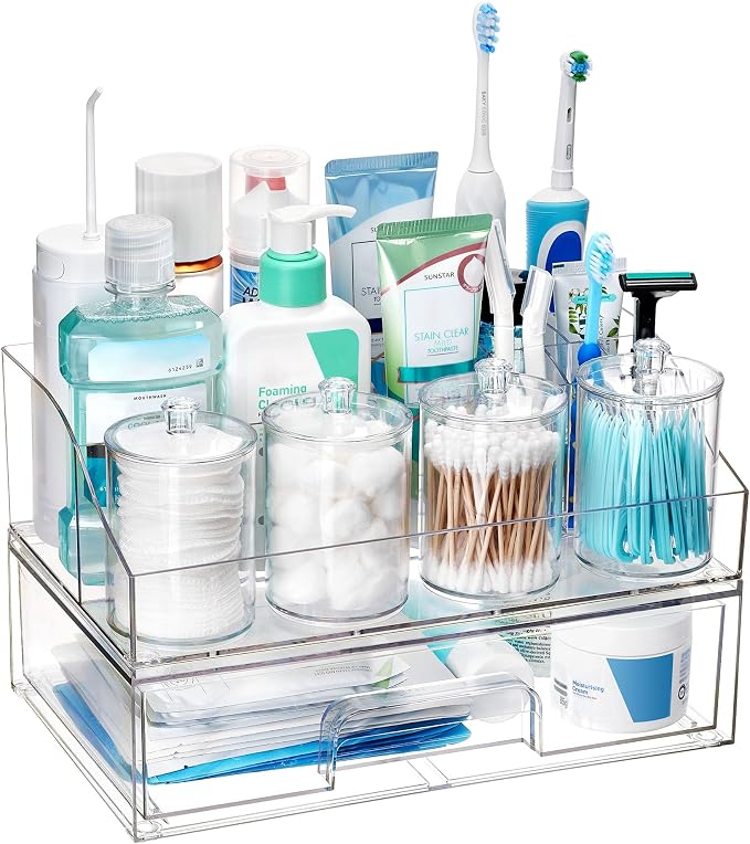 Vtopmart 6 PCS Bathroom Countertop Organizer, 1 Divided Tray by Vtopmart
