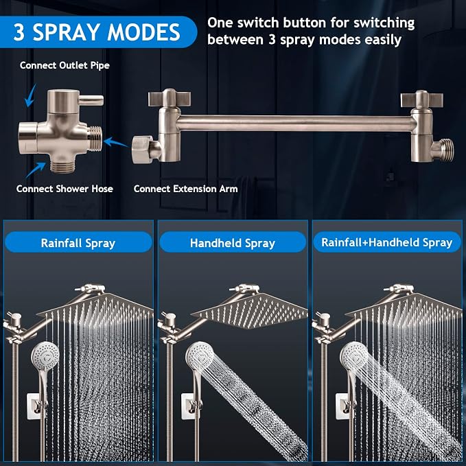 12'' High Pressure Rain Shower Head - Image 2