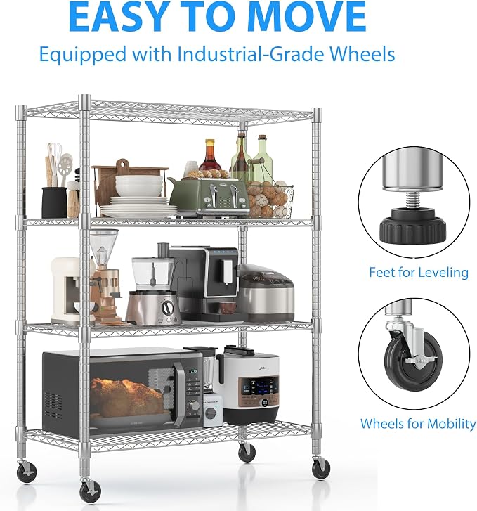 Homdox 4 Tier Heavy Duty Metal Shelves - Image 4