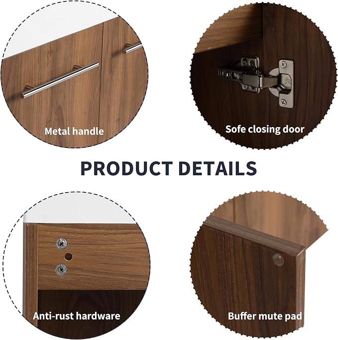 60” Wall Mounted Bathroom Vanity, Bathroom Cabinet - Image 5