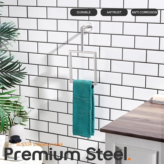 Towel Ring Brushed Nickel Hand Towel Rack - Image 3