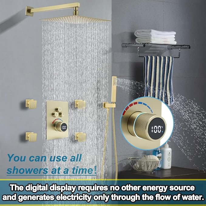 Digital Display Shower Valve Shower Valve 3 Way Shower Diverter Valve Shower - Image 5