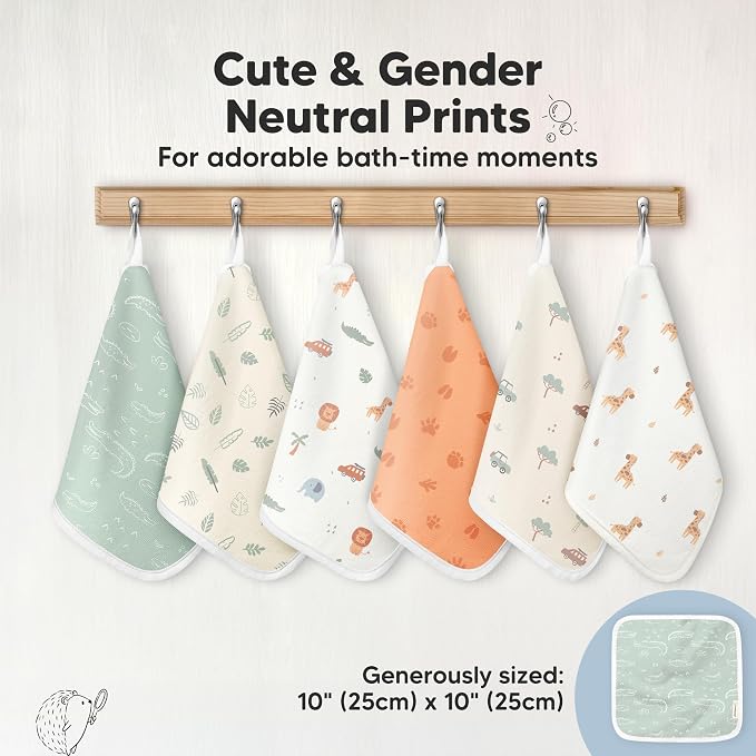 6-Pack Cotton Baby Washcloths for Newborn - Image 7