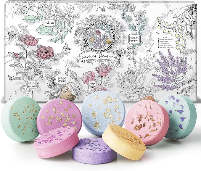 Shower Steamers Aromatherapy Stocking Stuffers 8 Scents, Christmas Gifts by Psnli