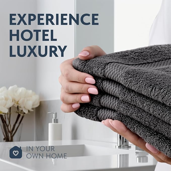 White Classic Luxury Charcoal Hand Towels - Image 6