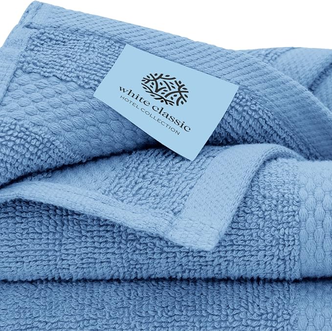 White Classic Luxury Bath Towel Set of 8 Pieces - Image 5