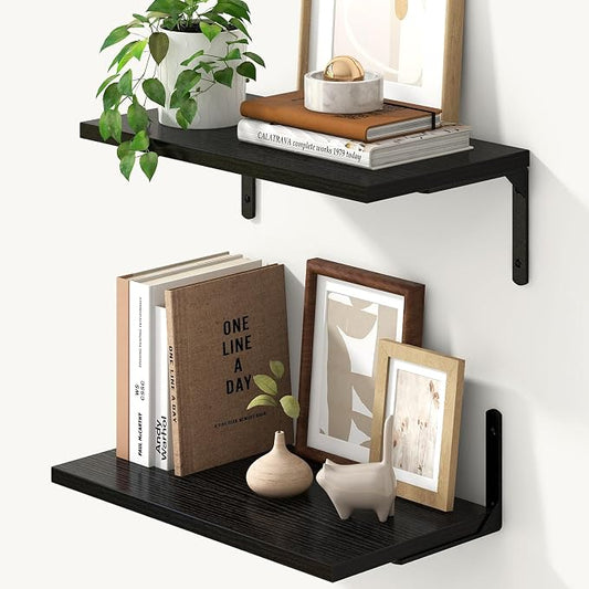 Fun Memories Deep Floating Shelves, 16W x 8D Floating Shelves Set of 2 by FunMemories