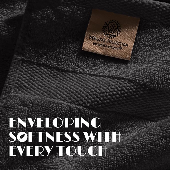 White Classic Black Washcloths Set - Image 3