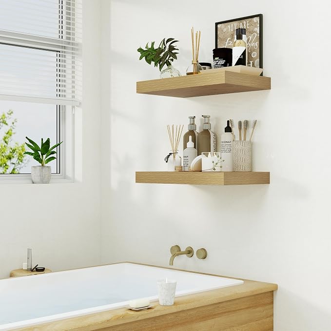 Heimlove Bathroom 12'' Deep Floating Shelves - Image 6