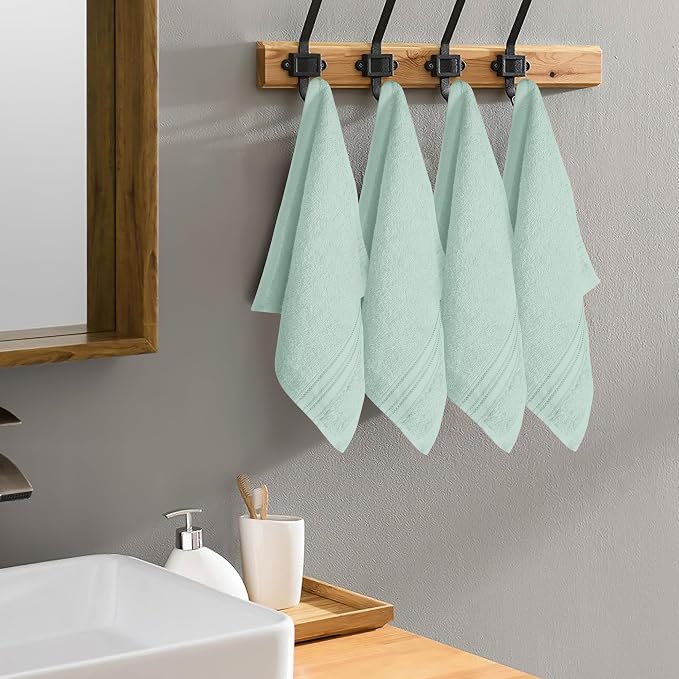 BOUTIQUO Ultra Soft Cotton Washcloths, Contains 12 Piece Face Cloths 12x12 inch - Image 5