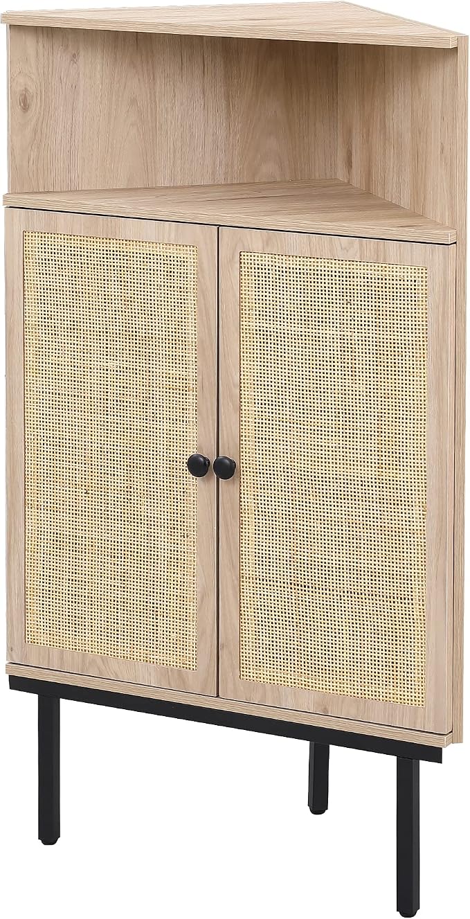 XIAO WEI 39 Inch Boho Corner Cabinet - Image 8