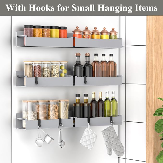 6 Pack Magnetic Spice Rack Organizer - Image 2
