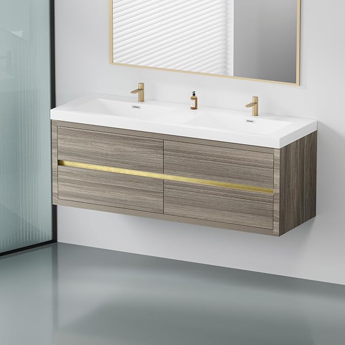 60" Wall-Mounted Bathroom Vanity - Image 9