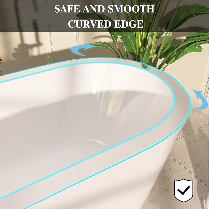 61" Freestanding Bathtubs, Acrylic Soaking Tubs - Image 7