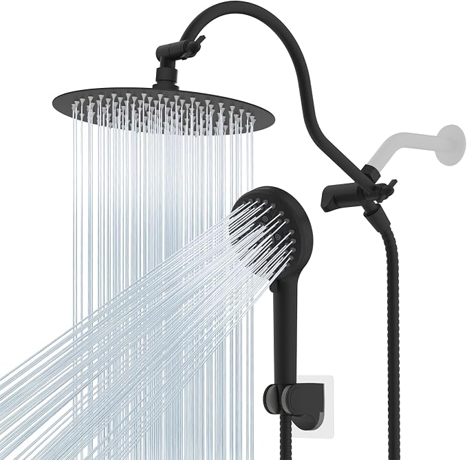 Hibbent All Metal CUPC Certified Shower Head, Handheld Showerhead Combo by Hibbent