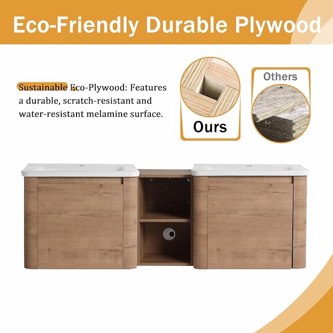 60 Inch Wall-Mounted Vanity - Image 7