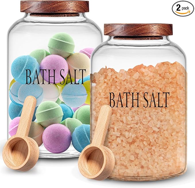 2 Sets 74 oz Large Bath Salt Container by SiliFine