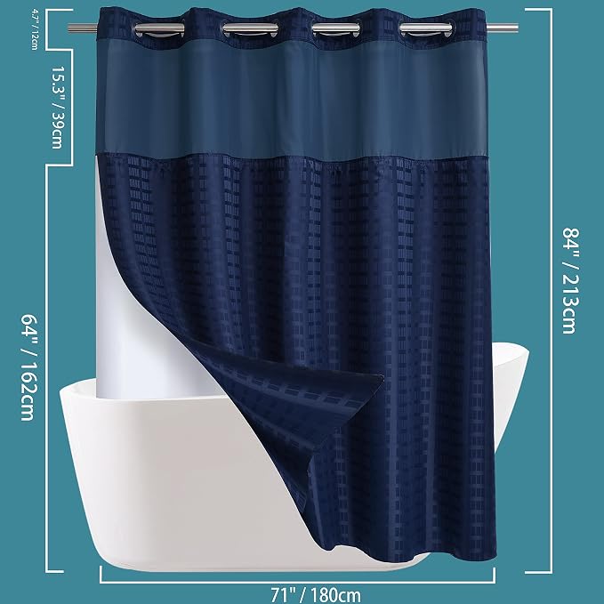 Conbo Mio Extra Long No Hook Shower Curtain - Image 6